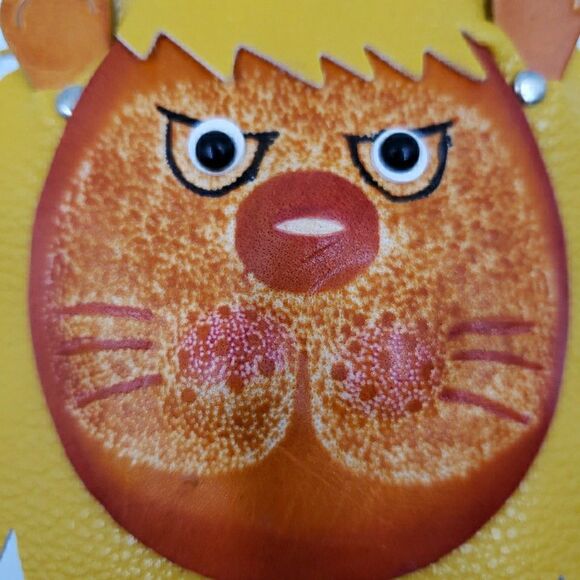 Lion Cat Gift Wristlet Wallet Card Holder Keychain Quirky Handmade Unique Boho - Picture 5 of 16